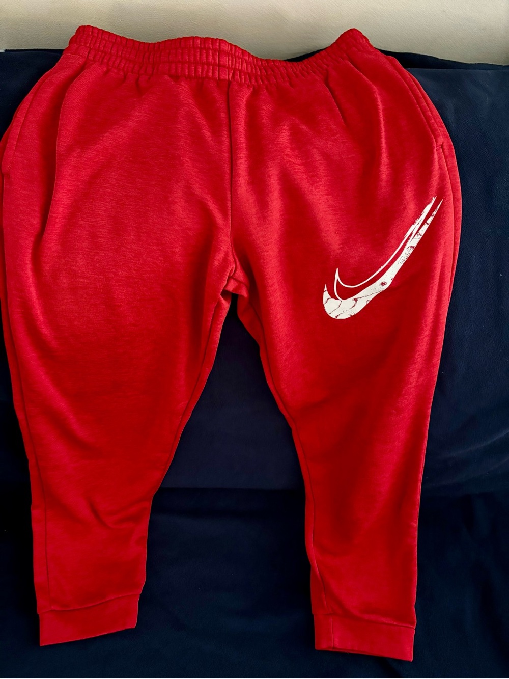 Nike Red Kids Joggers with White Swoosh